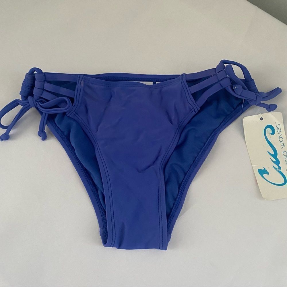 California Waves Multi-String Keyhole Bikini Bottom Blue Size XS